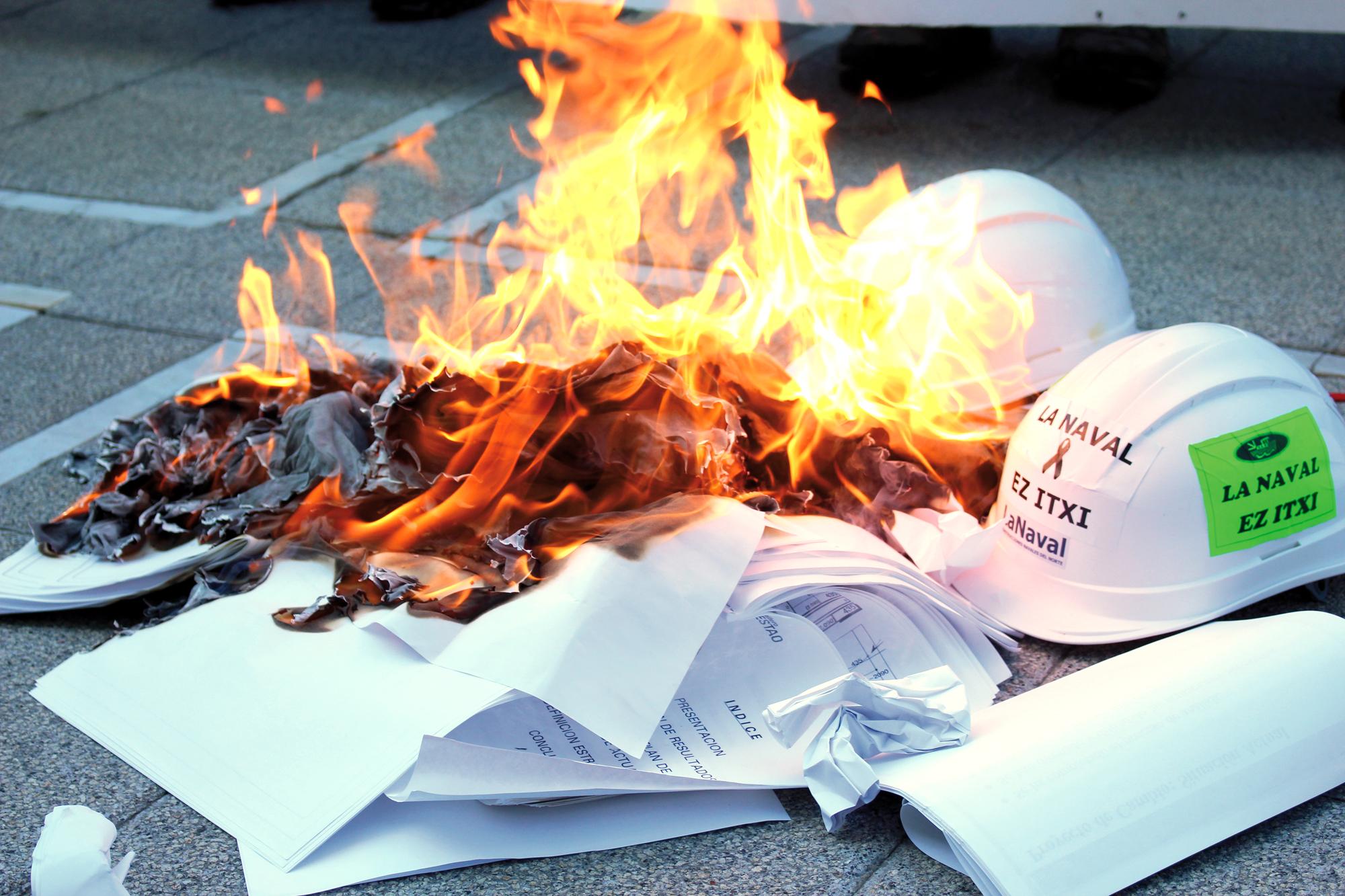 Movilizaciones en La Naval, en Sestao.